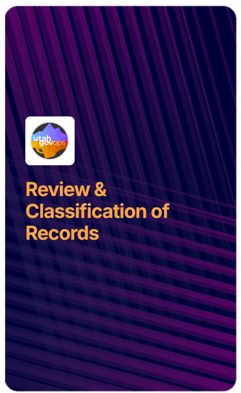 purple rectangle and logo for Utah government operations