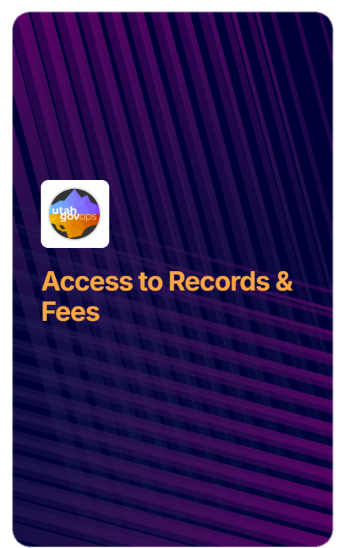 purple rectangle and logo for Utah government operations