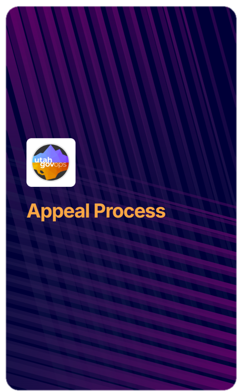 purple rectangle and logo for Utah government operations