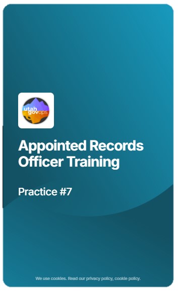 blue rectangle with logo for Utah government operations